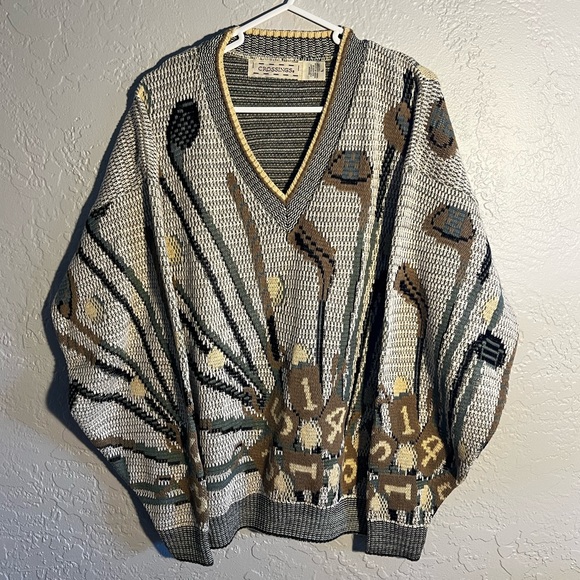 Vintage Cotton Knit Golf Sweater - Picture 1 of 7
